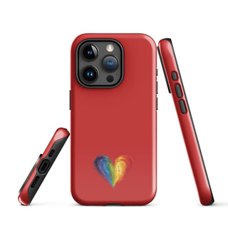 Red Rainbow Heart iPhone Case – Bold & Stylish Phone Cover by Ellen Jean