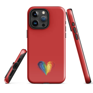 Red Rainbow Heart iPhone Case – Bold & Stylish Phone Cover by Ellen Jean