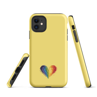 Yellow Rainbow Heart iPhone Case – Bright & Cheerful Ellen Jean Phone Cover