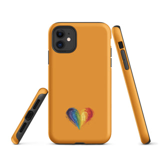 Orange Rainbow Heart iPhone Case – Vibrant Durable Ellen Jean Phone Case