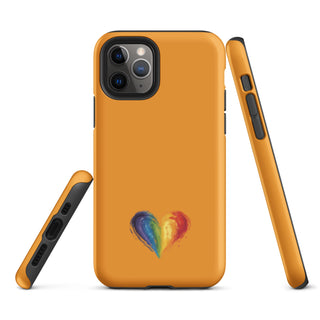 Orange Rainbow Heart iPhone Case – Vibrant Durable Ellen Jean Phone Case