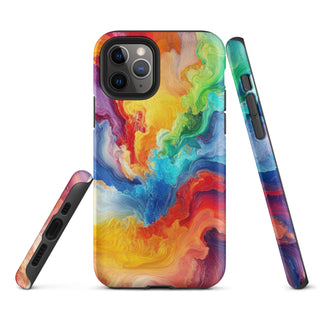 iPhone Case Rainbow Abstract with Hard Protective Shell Phone Cover