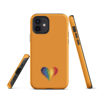 Orange Rainbow Heart iPhone Case – Vibrant Durable Ellen Jean Phone Case