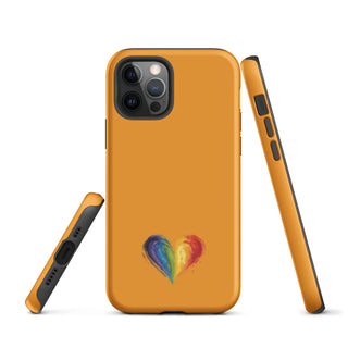 Orange Rainbow Heart iPhone Case – Vibrant Durable Ellen Jean Phone Case