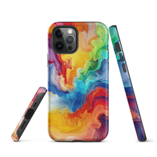 iPhone Case Rainbow Abstract with Hard Protective Shell Phone Cover