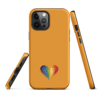 Orange Rainbow Heart iPhone Case – Vibrant Durable Ellen Jean Phone Case