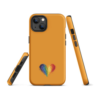 Orange Rainbow Heart iPhone Case – Vibrant Durable Ellen Jean Phone Case