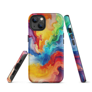 iPhone Case Rainbow Abstract with Hard Protective Shell Phone Cover