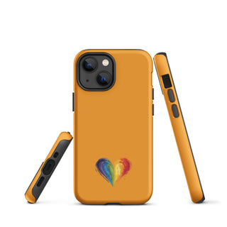 Orange Rainbow Heart iPhone Case – Vibrant Durable Ellen Jean Phone Case