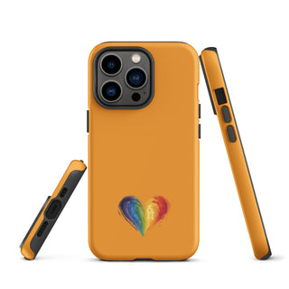 Orange Rainbow Heart iPhone Case – Vibrant Durable Ellen Jean Phone Case