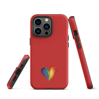 Red Rainbow Heart iPhone Case – Bold & Stylish Phone Cover by Ellen Jean