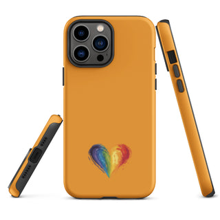 Orange Rainbow Heart iPhone Case – Vibrant Durable Ellen Jean Phone Case