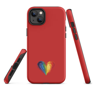 Red Rainbow Heart iPhone Case – Bold & Stylish Phone Cover by Ellen Jean