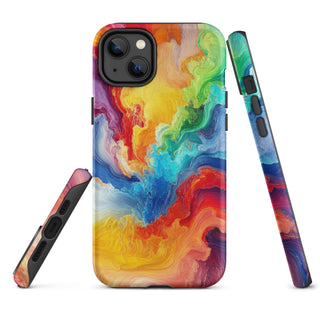 iPhone Case Rainbow Abstract with Hard Protective Shell Phone Cover