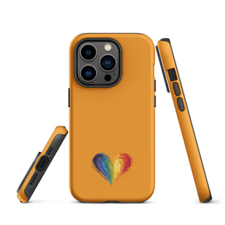 Orange Rainbow Heart iPhone Case – Vibrant Durable Ellen Jean Phone Case