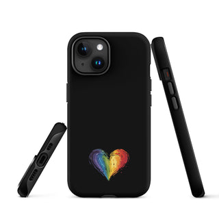 Black iPhone Case with Hard Protective Shell with Ellen Jean Signature Heart