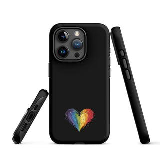 Black iPhone Case with Hard Protective Shell with Ellen Jean Signature Heart