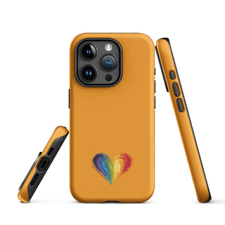 Orange Rainbow Heart iPhone Case – Vibrant Durable Ellen Jean Phone Case