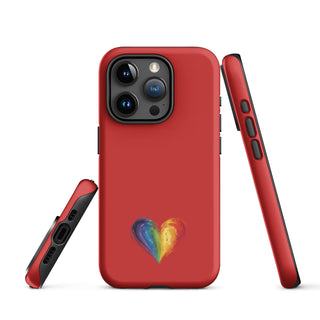 Red Rainbow Heart iPhone Case – Bold & Stylish Phone Cover by Ellen Jean