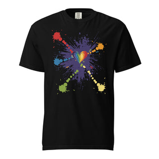 T-Shirts Short Sleeved Unisex Fit Heavyweight Cotton Rainbow Graphic Tee Shirt