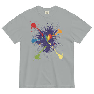 T-Shirts Short Sleeved Unisex Fit Heavyweight Cotton Rainbow Graphic Tee Shirt