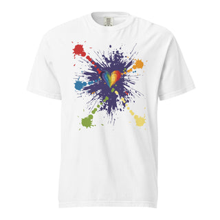 T-Shirts Short Sleeved Unisex Fit Heavyweight Cotton Rainbow Graphic Tee Shirt