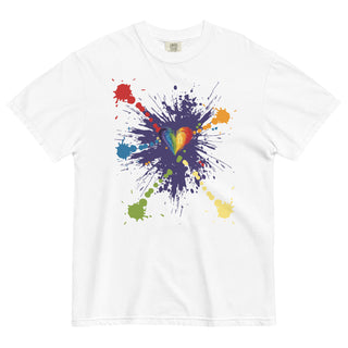 T-Shirts Short Sleeved Unisex Fit Heavyweight Cotton Rainbow Graphic Tee Shirt