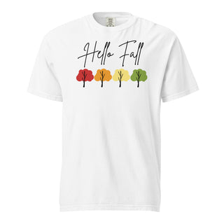 T-Shirt Short Sleeved Happy Fall Heavyweight Tee Cotton Unisex Fit Graphic T-Shirt