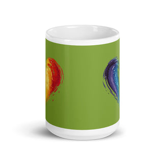 Green Mug from Ellen Jean with Rainbow Heart