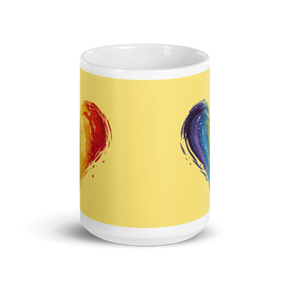 Yellow Mug from Ellen Jean with Rainbow Heart