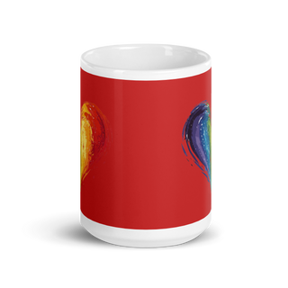 Red Mug from Ellen Jean with Rainbow Heart