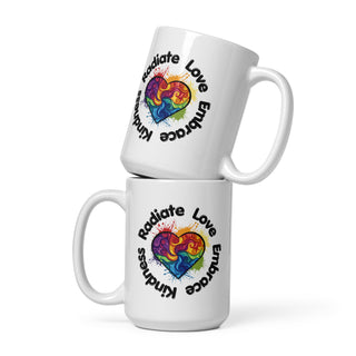 Radiate Love Embrace Kindness Mug for Coffee or Tea Perfect Gift