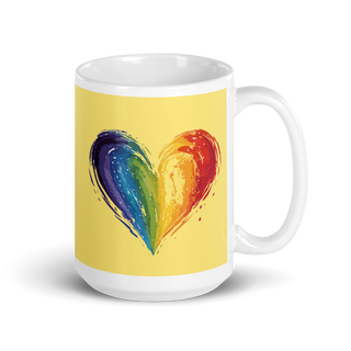 Yellow Mug from Ellen Jean with Rainbow Heart