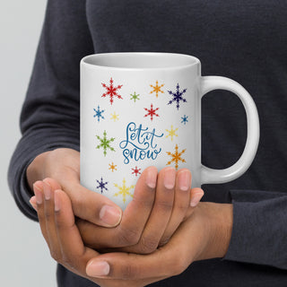 Let it Snow Snowflakes Christmas Mug for Coffee Tea or Hot Chocolate