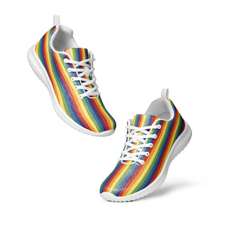 Women's Rainbow Striped Athletic Sneakers by Ellen Jean