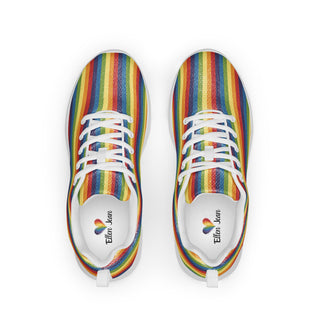 Women's Rainbow Striped Athletic Sneakers by Ellen Jean