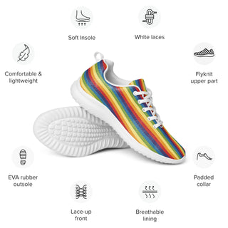 Women's Rainbow Striped Athletic Sneakers by Ellen Jean