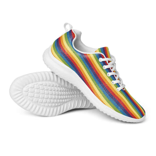 Women's Rainbow Striped Athletic Sneakers by Ellen Jean