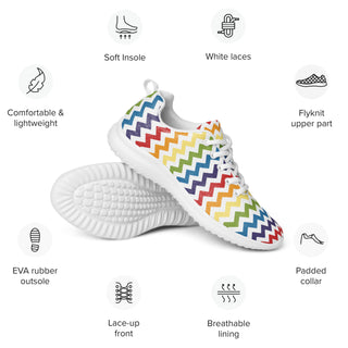 Women's Chevron Rainbow Athletic Sneakers Shoes by Ellen Jean