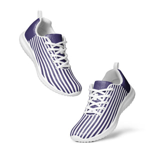 Women's Athletic Sneakers Purple Stripe Shoes by Ellen Jean