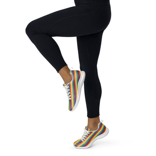 Women's Rainbow Striped Athletic Sneakers by Ellen Jean