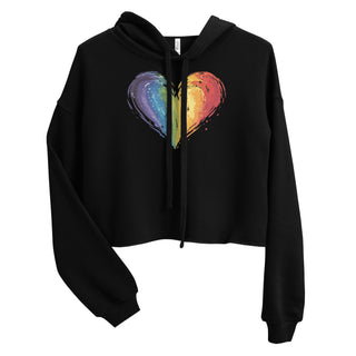 Crop Top Hoodie Rainbow Heart by Ellen Jean Sweatshirt