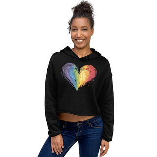 Crop Top Hoodie Rainbow Heart by Ellen Jean Sweatshirt