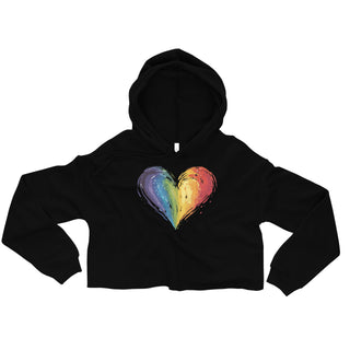 Crop Top Hoodie Rainbow Heart by Ellen Jean Sweatshirt