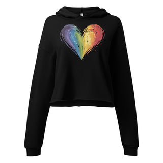 Crop Top Hoodie Rainbow Heart by Ellen Jean Sweatshirt