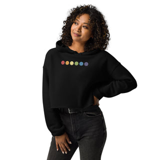 Crop Top Hoodie Rainbow Smiley Face Sweatshirt