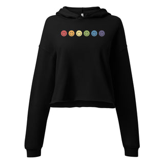 Crop Top Hoodie Rainbow Smiley Face Sweatshirt