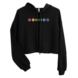 Crop Top Hoodie Rainbow Smiley Face Sweatshirt