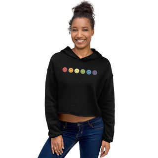 Crop Top Hoodie Rainbow Smiley Face Sweatshirt