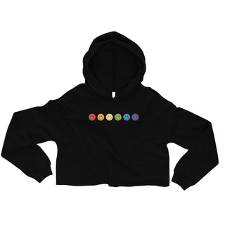 Crop Top Hoodie Rainbow Smiley Face Sweatshirt